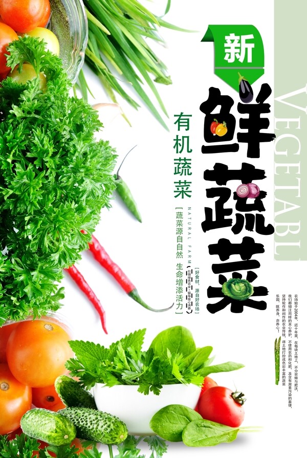 绿色新鲜蔬菜海报.psd