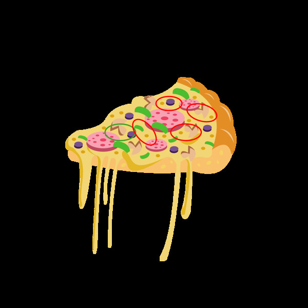 卡通可爱美食元素之披萨