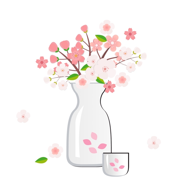 日式插花素材樱花