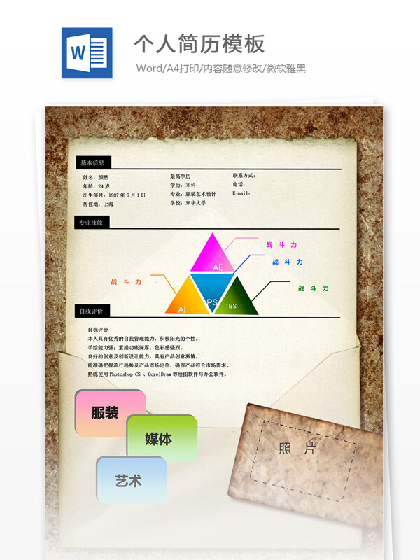 個人簡歷模板