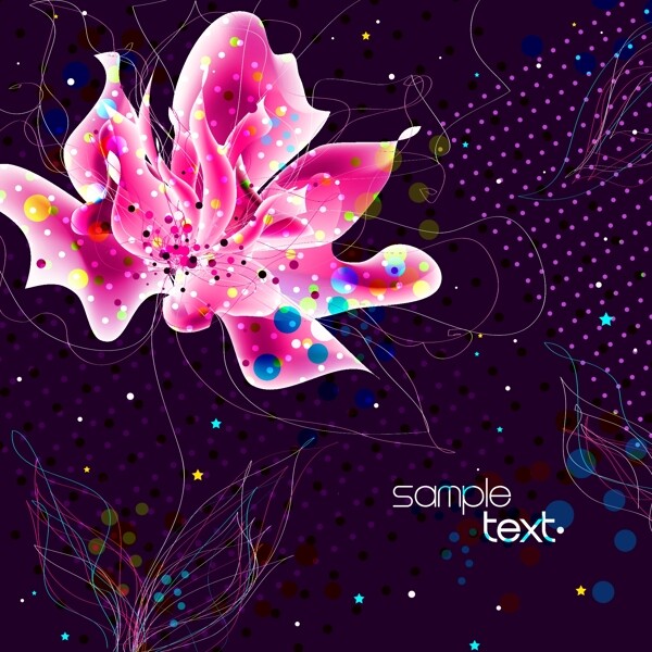 背景矢量花幻想01