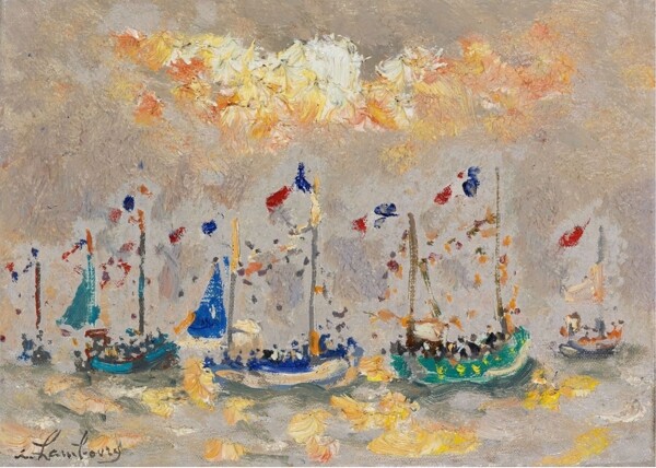 AndreHambourgTheBoatsatHollyday1973.jpeg畫家風(fēng)景畫靜物油畫建筑油畫裝飾畫