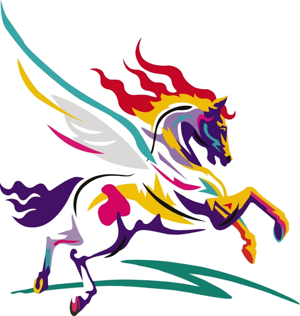 五彩馬圖片