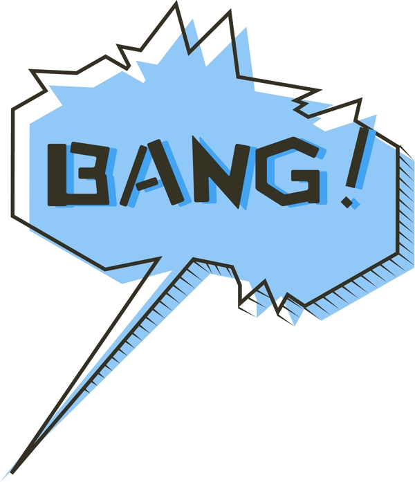 矢量卡通簡約波普風(fēng)爆炸云BANG對話框