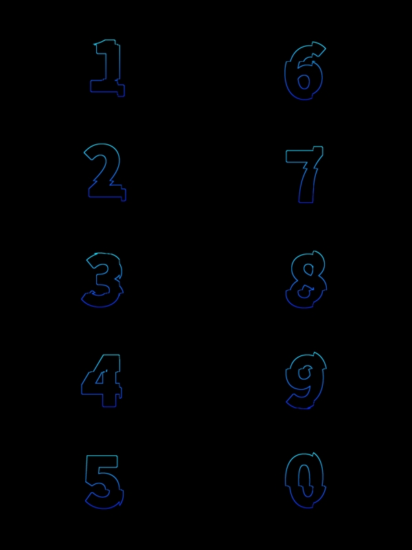 套圖模板霓虹科技線框數(shù)字