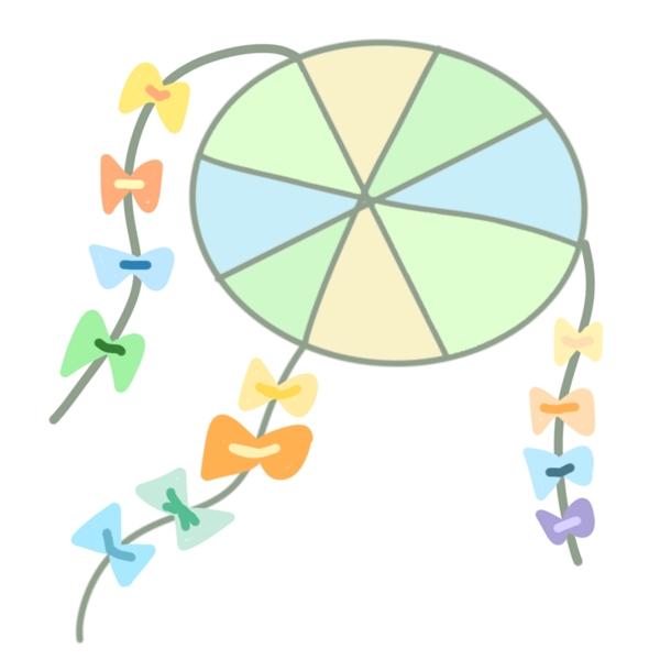 漂亮的彩色风筝插图