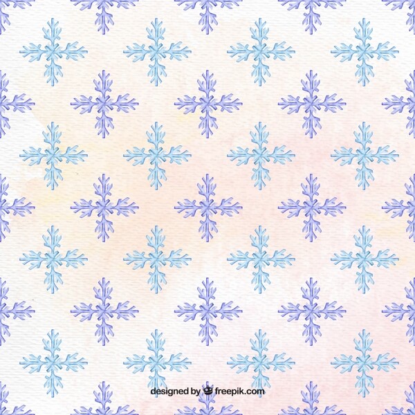 水彩畫的雪花圖案