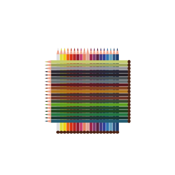 创意手绘绘画三十八种颜色彩铅铅笔设计元素