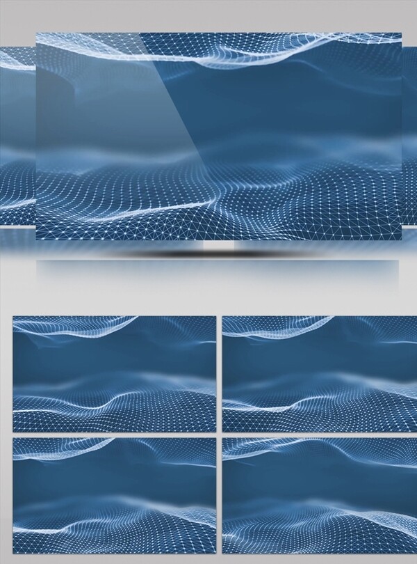 蓝色立体动感波浪视频素材