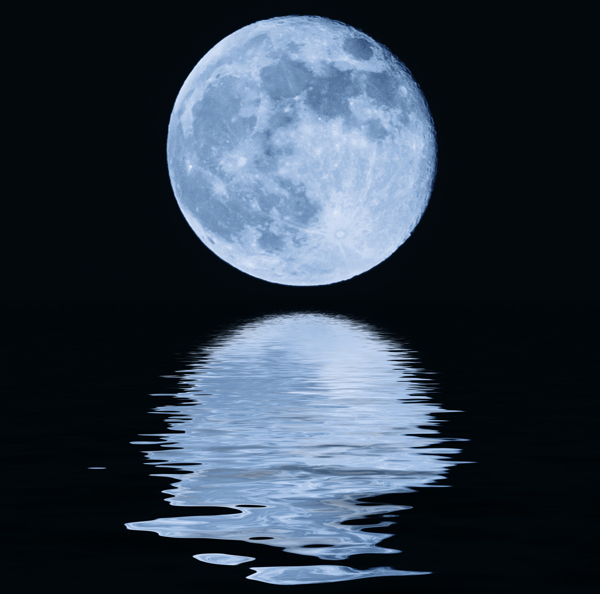 水面倒影月球月亮