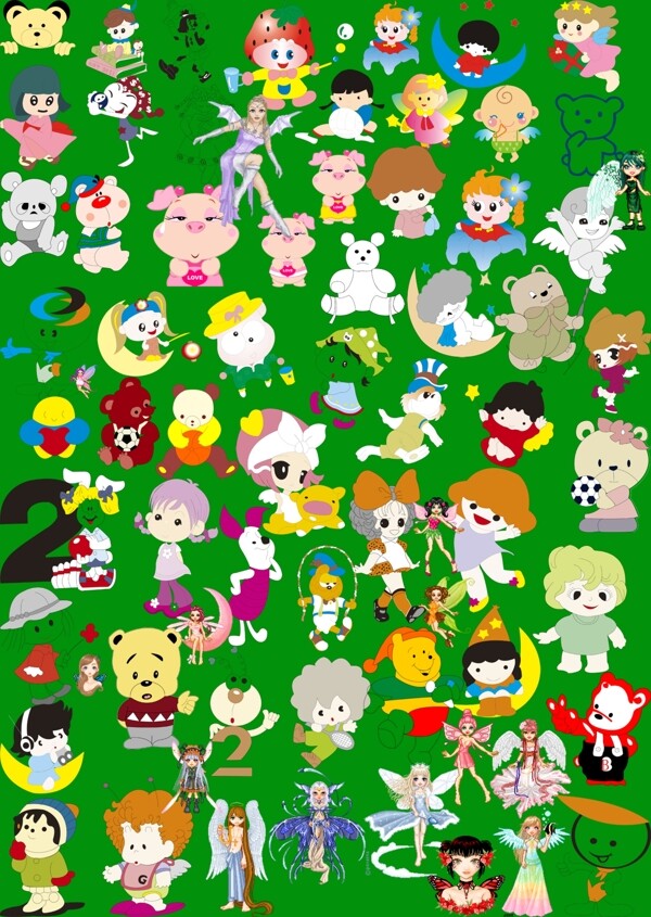 精靈卡通動物小孩