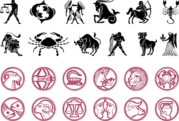 12星座剪影矢量素材