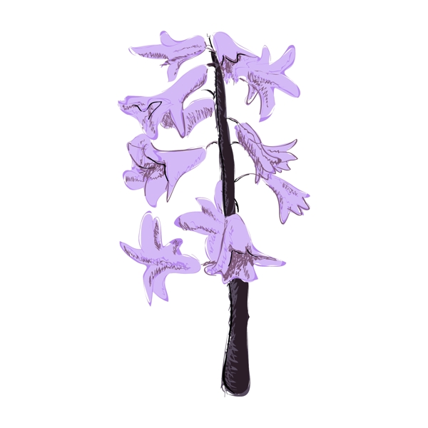 矢量圖植物寫(xiě)意花卉花朵百合免費(fèi)素材