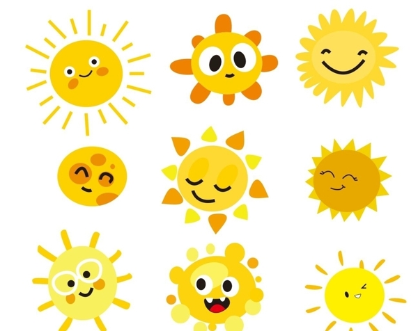 卡通太阳矢量图太阳光可爱笑脸