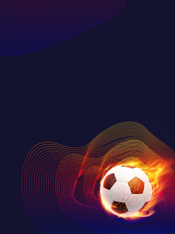 深蓝色彩色线条创意足球运动背景设计