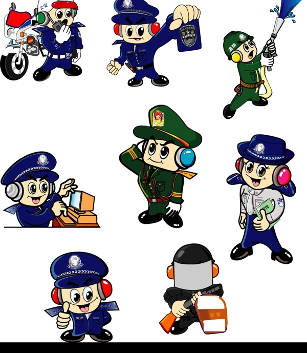 卡通警察圖片