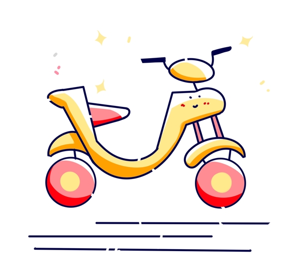 黄色卡通自行车