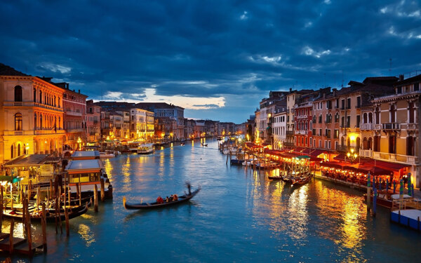 旅行系列意大利水城威尼斯夜景