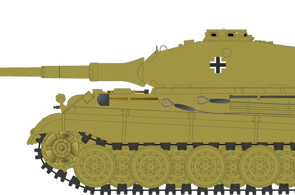 虎II坦克矢量侧视图
