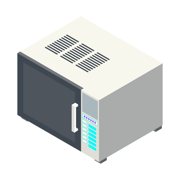 2.5d家用電器微波爐矢量元素