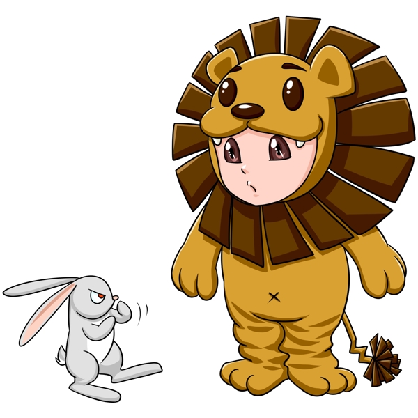 穿獅子服的小盆友可商用素材