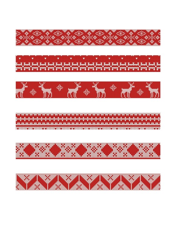 圣诞节针织衫纹理图案装饰圣诞边框素材
