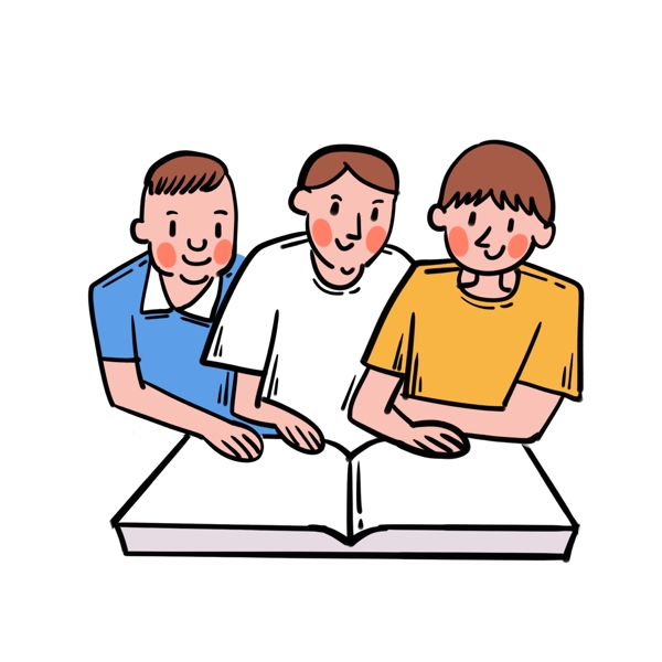 卡通可爱矢量免抠4.23世界读书日读书的小男孩