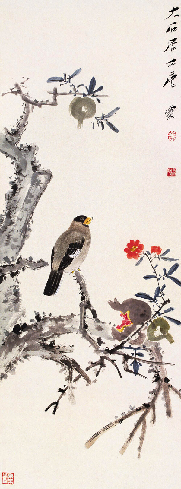 蠟嘴石梅圖圖片