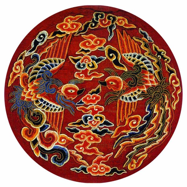 繡花圖騰民族鳥花紋免費素材