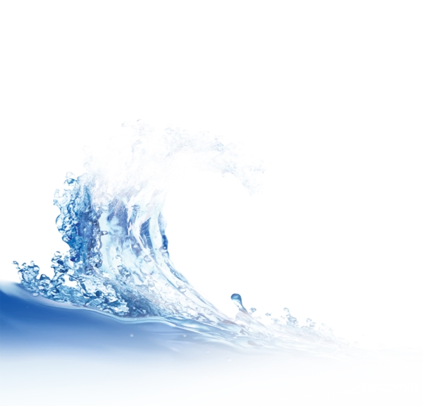 蓝色海浪飞溅的浪花元素