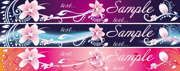 百合主題banner矢量素材