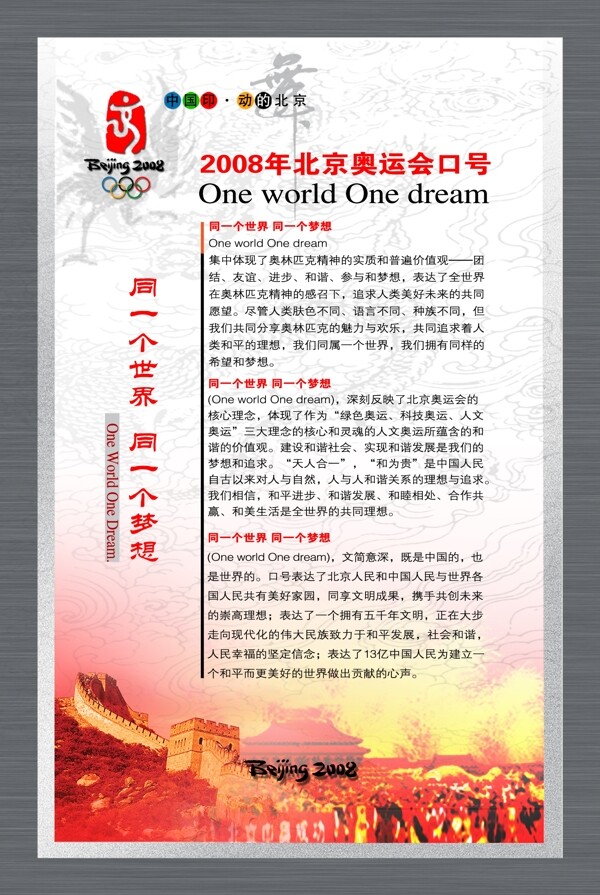 2008年北京奥运会口号党政建设知识墙报分层模板素材psd格式0001