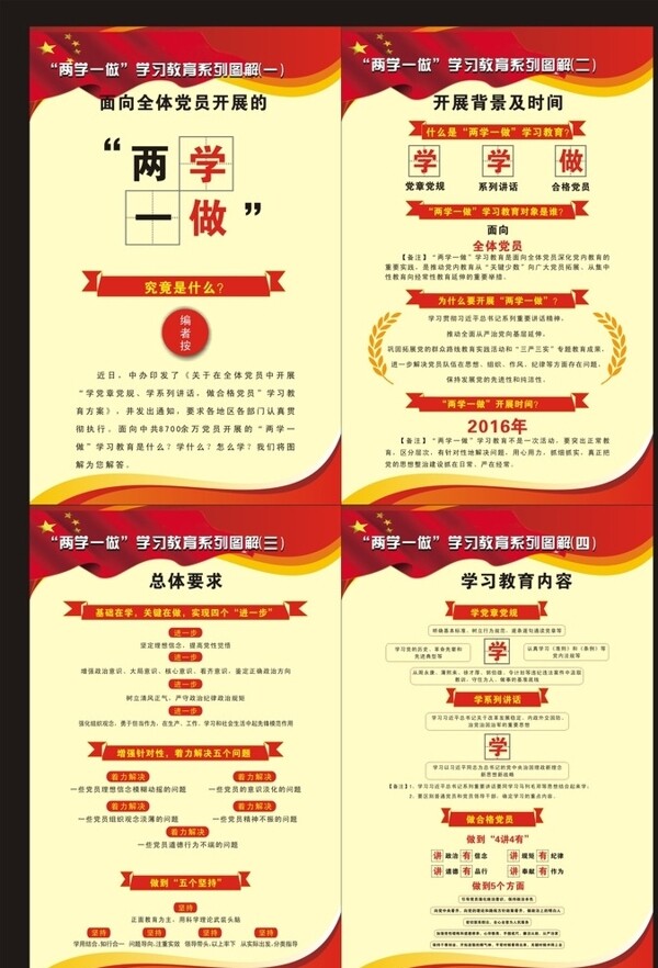 兩學(xué)一做黨建展板
