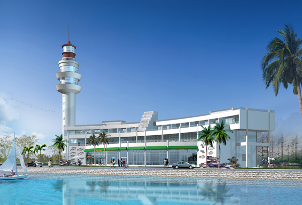 海濱賓館建筑設(shè)計效果圖