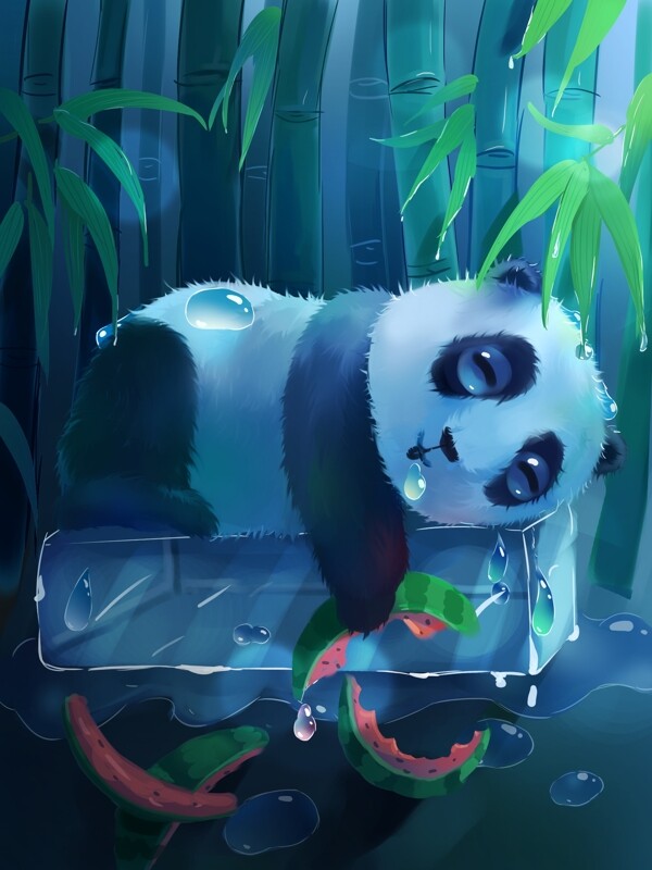 梦觉插画大熊猫