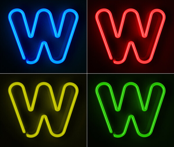 霓虹燈字母W