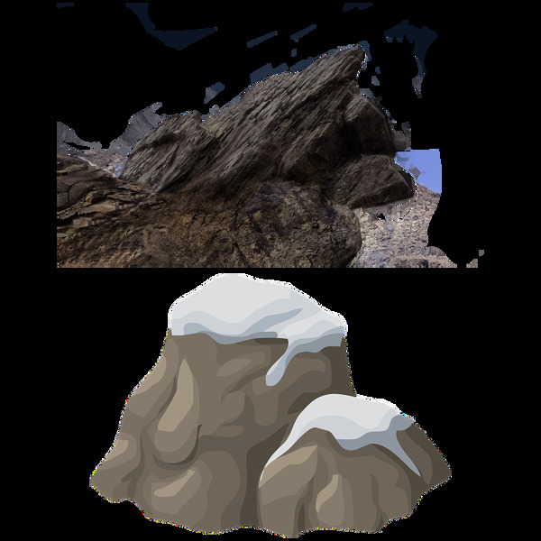 石头山免抠png透明图层素材