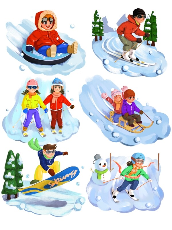 冬天滑雪素材