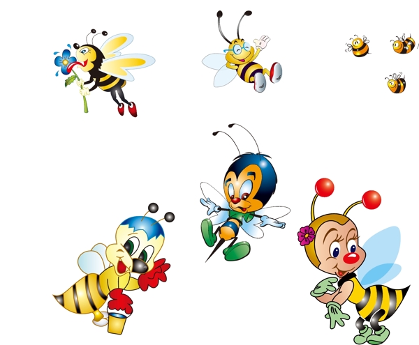 可爱的蜜蜂卡通形象图片