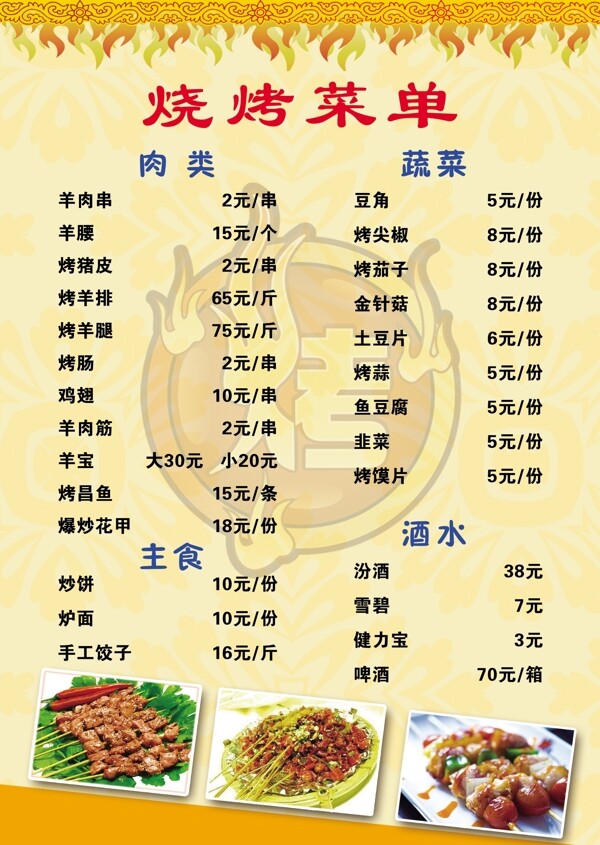燒烤菜單