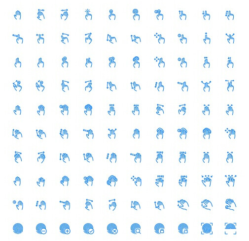 100個矢量手勢