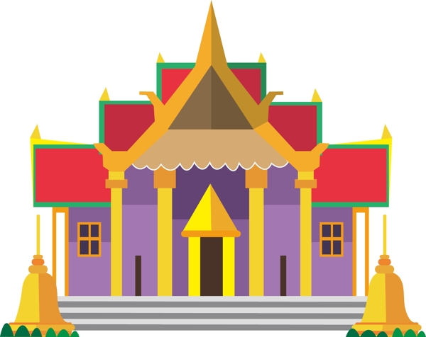 泰国曼谷大皇宫建筑插画
