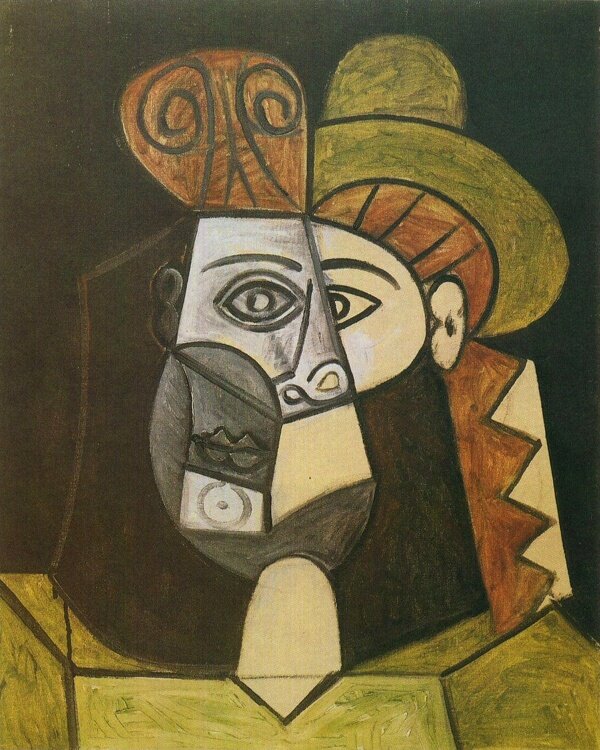 1947T鍧眅defemme西班牙画家巴勃罗毕加索抽象油画人物人体油画装饰画