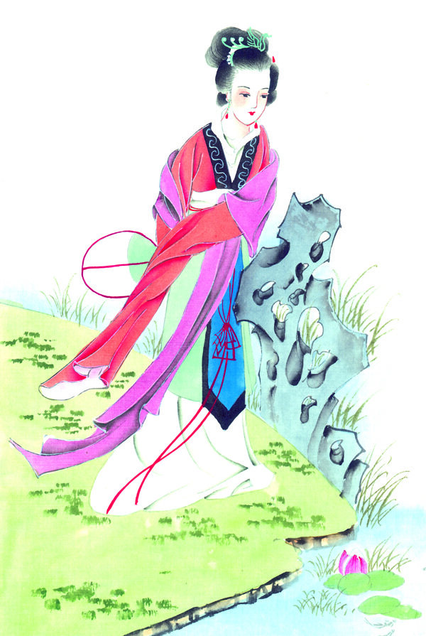 女人國畫圖片