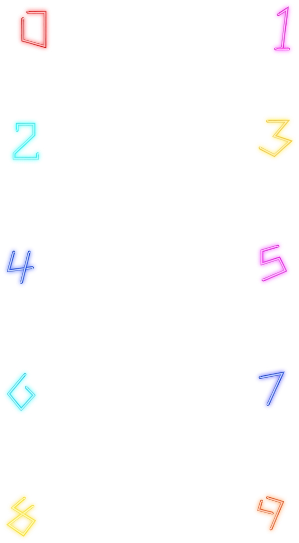 霓虹燈風(fēng)格發(fā)光數(shù)字藝術(shù)字