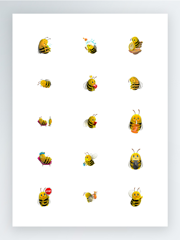蜜蜂的生活图标集