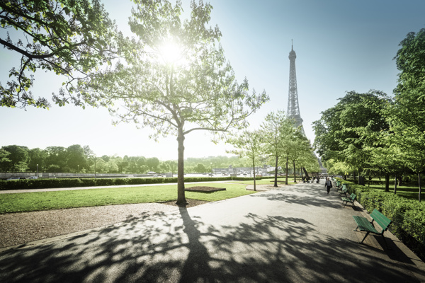 巴黎公园美景风景画