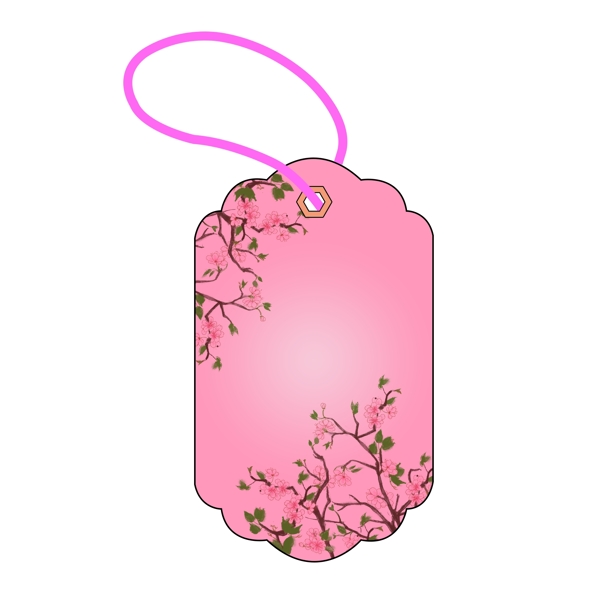 粉色春季装饰吊牌标签