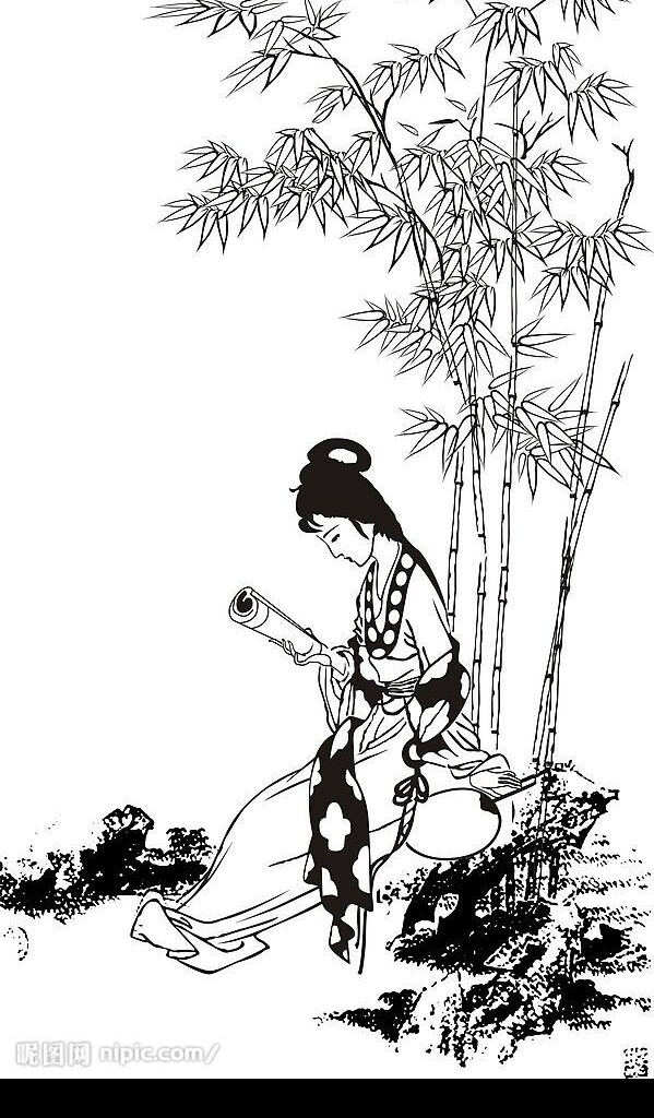 仕女圖3包含位圖圖片