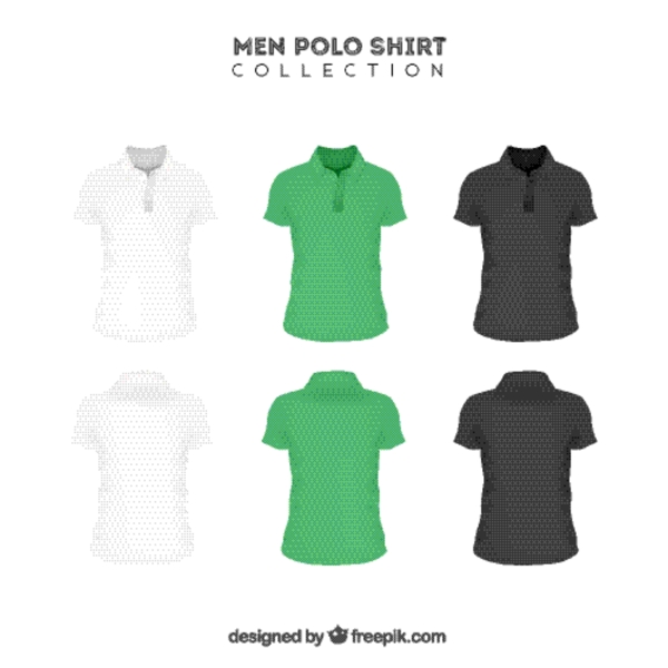 三種顏色男人polo衫模板